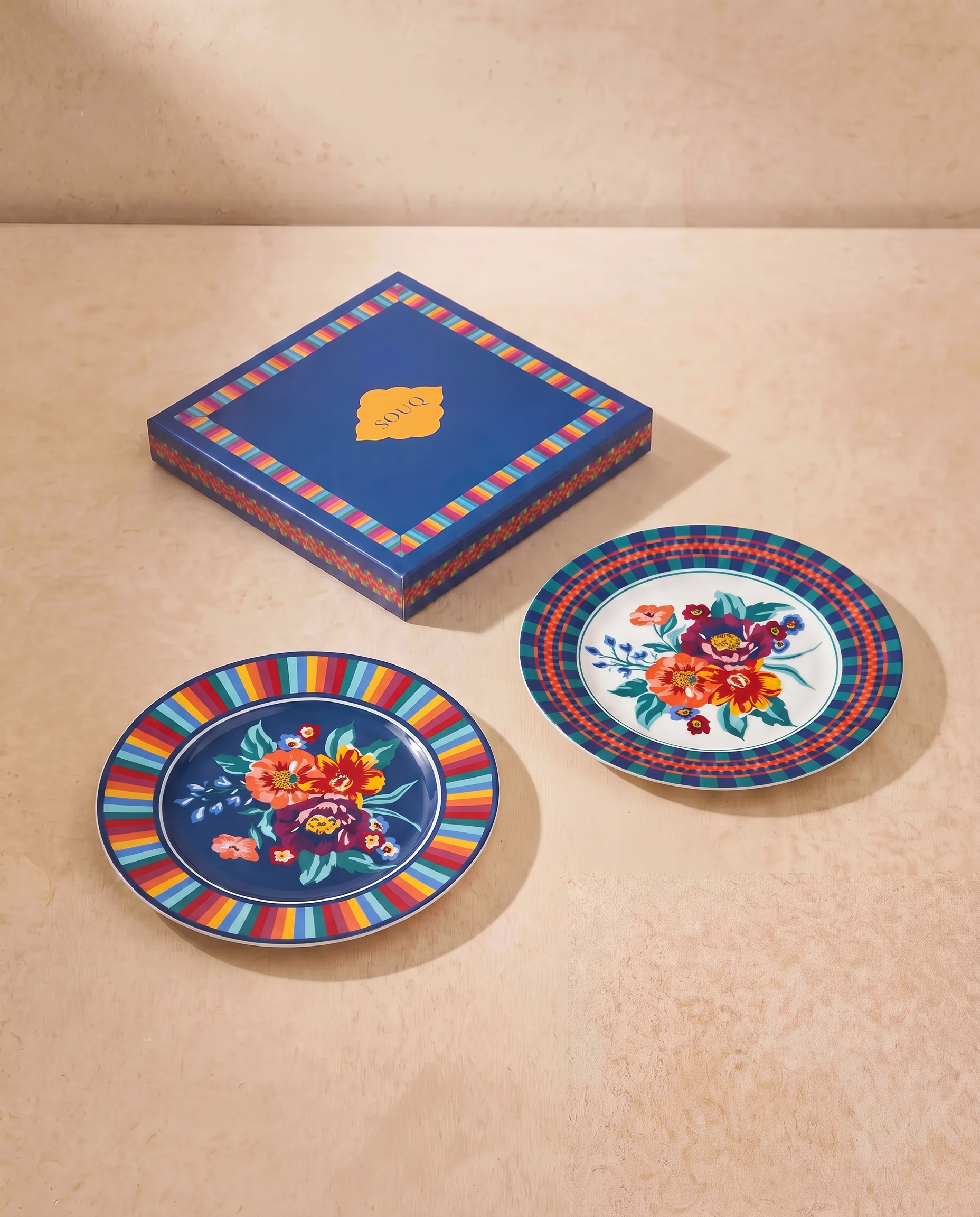 KIT DE PRATOS DE SOBREMESA DE PORCELANA LISA 2PCS