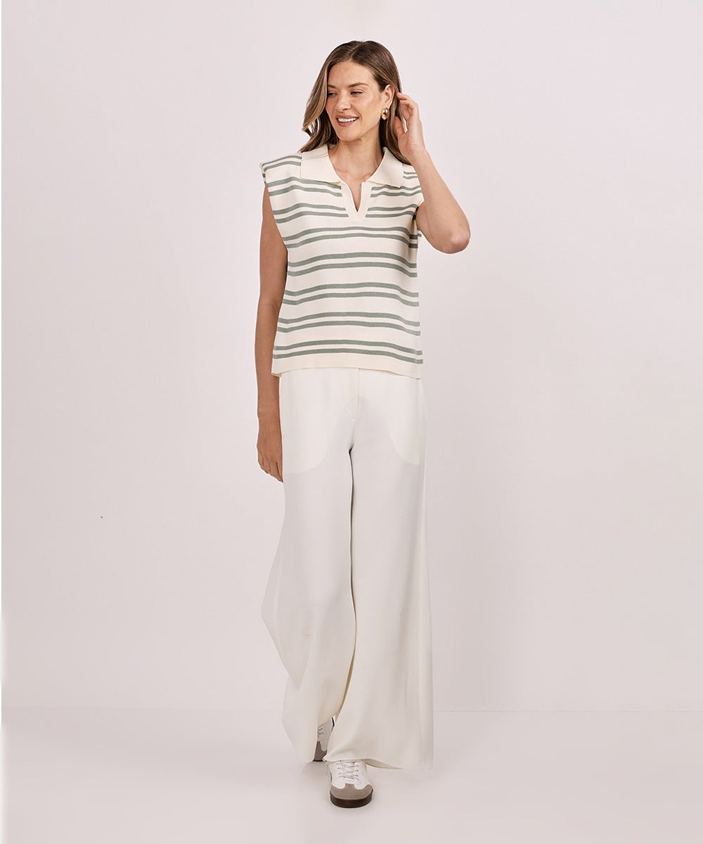 BLUSA TRICOT FIJI LISTRA VERDE