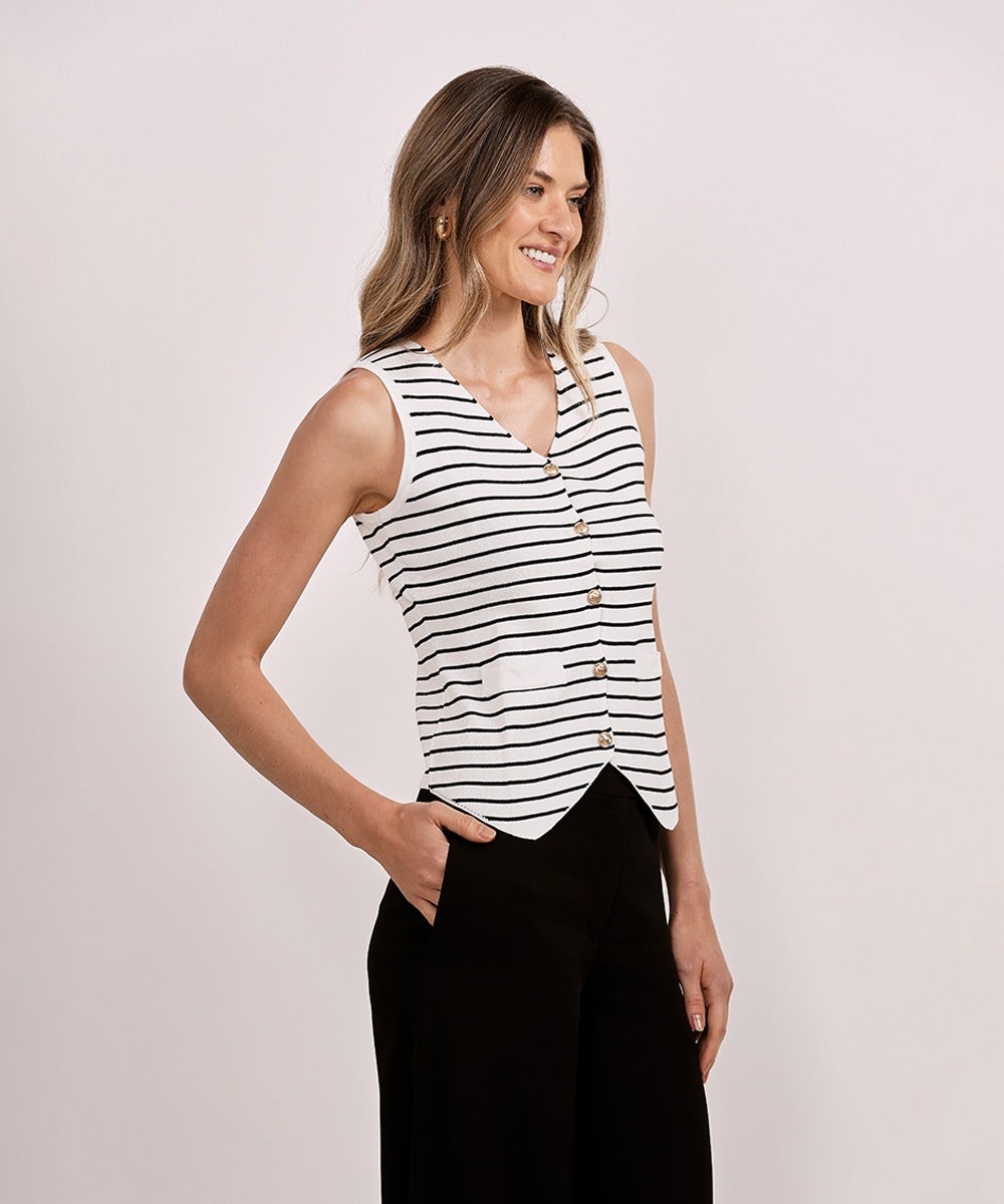 COLETE TRICOT MARTINHO LISTRAS BRANCO