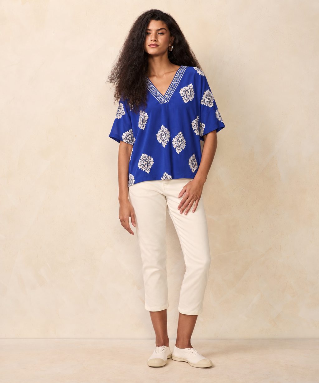 BLUSA JUNIPER BLUE VISCOSE