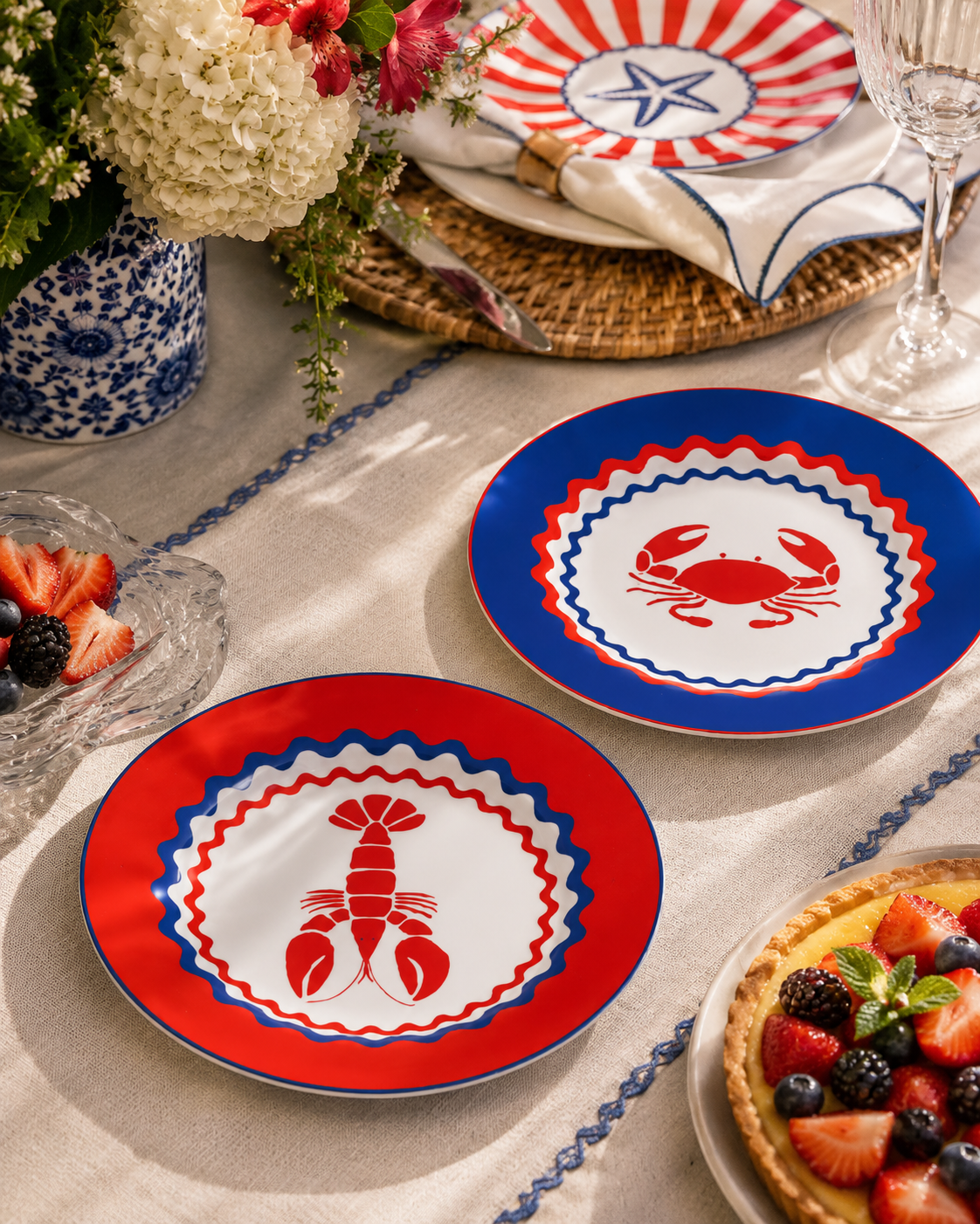 KIT DE PRATOS DE SOBREMESA DE PORCELANA PAMPELONNE 2PCS